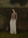 Mutedance 25 autumn and winter double layer drawstring waist skirt vegetable dyed high degree of handmade MD-MD25FW89-beige